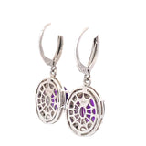 Amethyst Diamond Dangle Earrings .38ct Sterling Silver from Bids.com