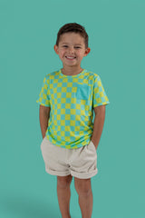 BE BOLD CHECKERS DREAM POCKET TEE from DREAM BIG LITTLE CO