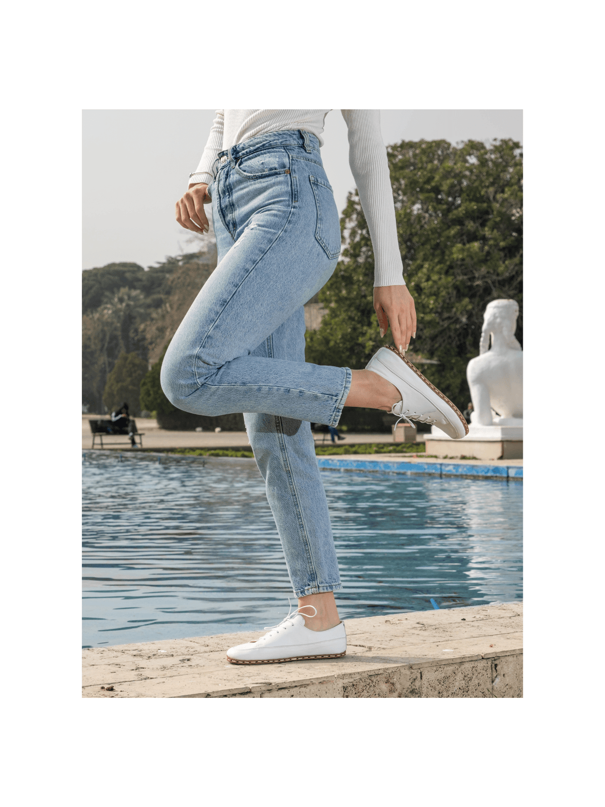 Men's White Barefoot Sneakers from Atlantis Handmade Shoes