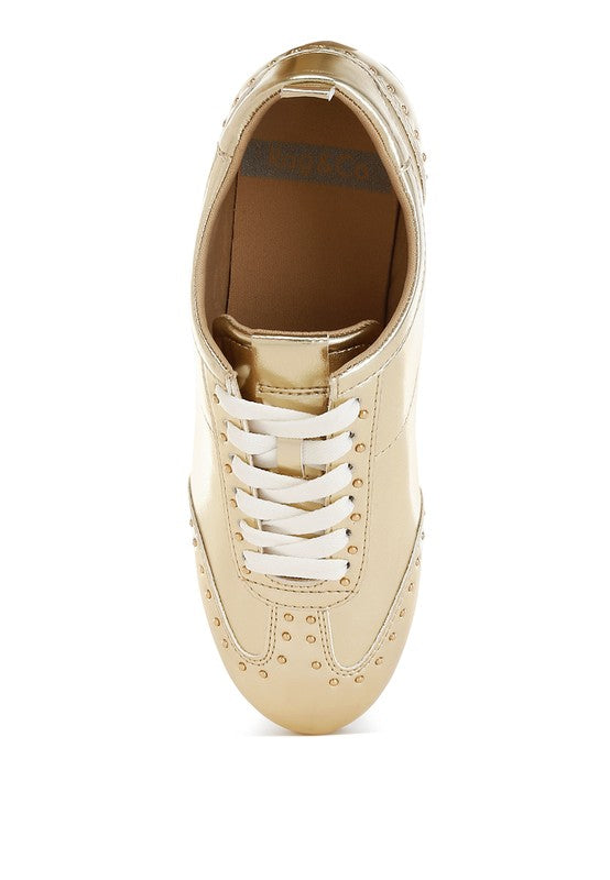 Yorika Studded Metallic Pleather Sneakers from My Pampered Life Seattle