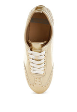 Yorika Studded Metallic Pleather Sneakers from My Pampered Life Seattle