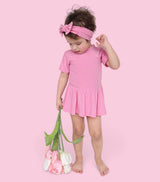 BELLA PINK RIB DREAM BODYSUIT DRESS from DREAM BIG LITTLE CO