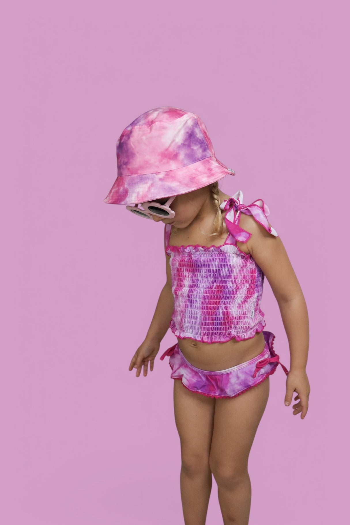 CANDY CLOUDS DREAM SMOCKED TWO PIECE SWIM SUIT from DREAM BIG LITTLE CO
