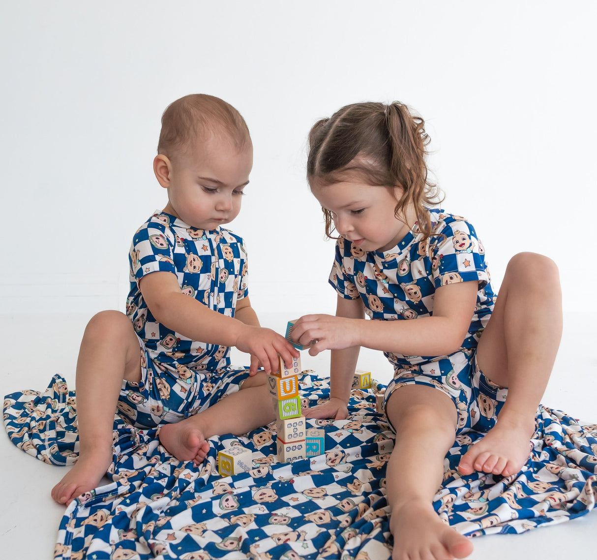 Dream Big Little Co x CoComelon  JJ STARRY NIGHT CHECKERS DREAM SHORTIE from DREAM BIG LITTLE CO
