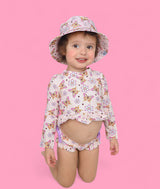 BLOSSOMIN’ BUTTERFLY DREAM 2-PIECE RASH GUARD RUFFLE SWIM SUIT from DREAM BIG LITTLE CO