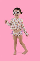 BLOSSOMIN’ BUTTERFLY DREAM 2-PIECE RASH GUARD RUFFLE SWIM SUIT from DREAM BIG LITTLE CO