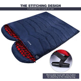 Hooded Camping Sleeping Bag for Adult with Cotton Flannel,Red,Blue,Navy Blue From Redcamp