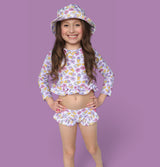 SWEET SUMMER DREAM RASH GUARD RUFFLE TWO-PIECE SWIM SUIT from DREAM BIG LITTLE CO