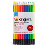 Colored Pencils 24 Metallic & Neon Colors from KINGART