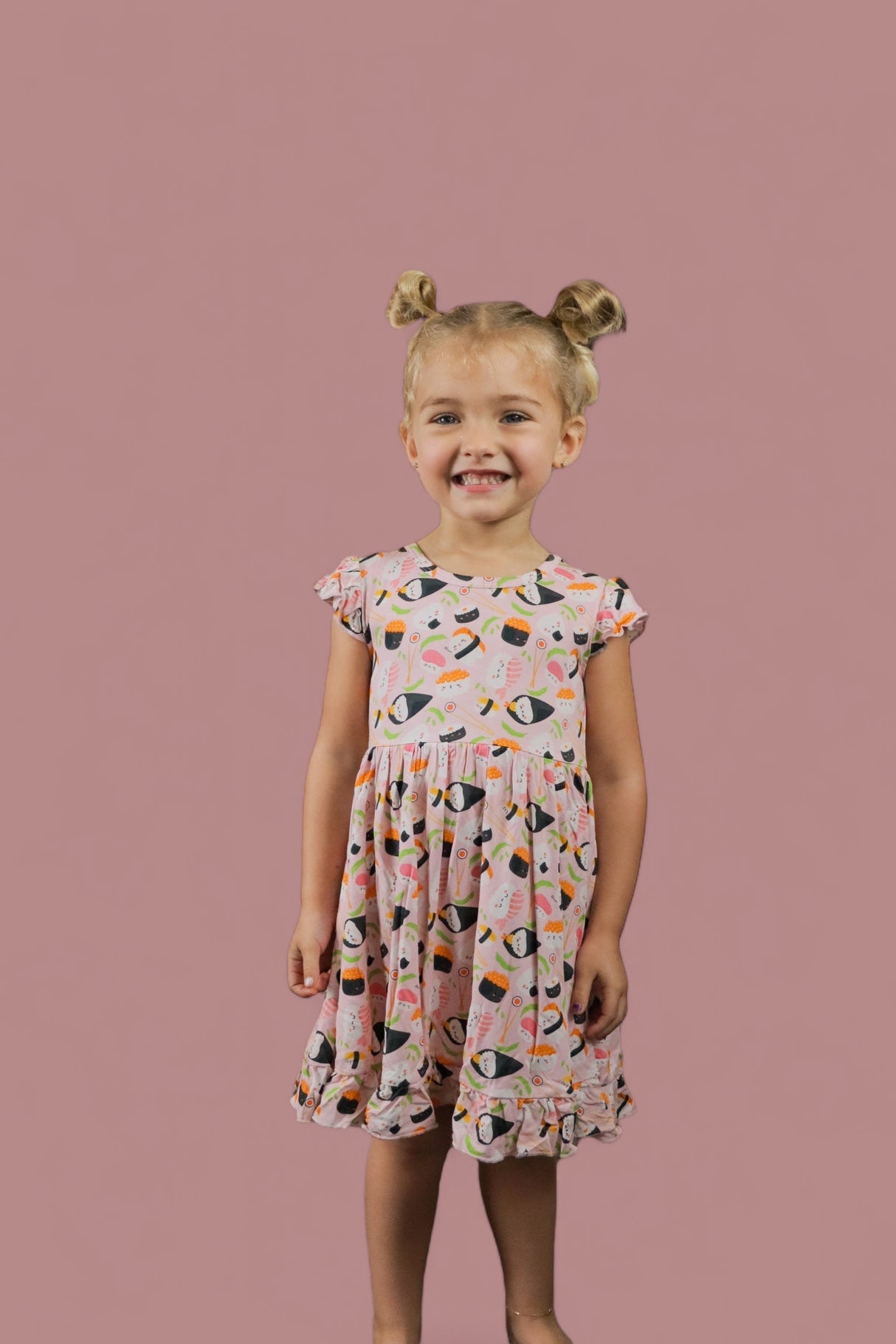 SWEET PEA SUSHI DREAM RUFFLE DRESS from DREAM BIG LITTLE CO