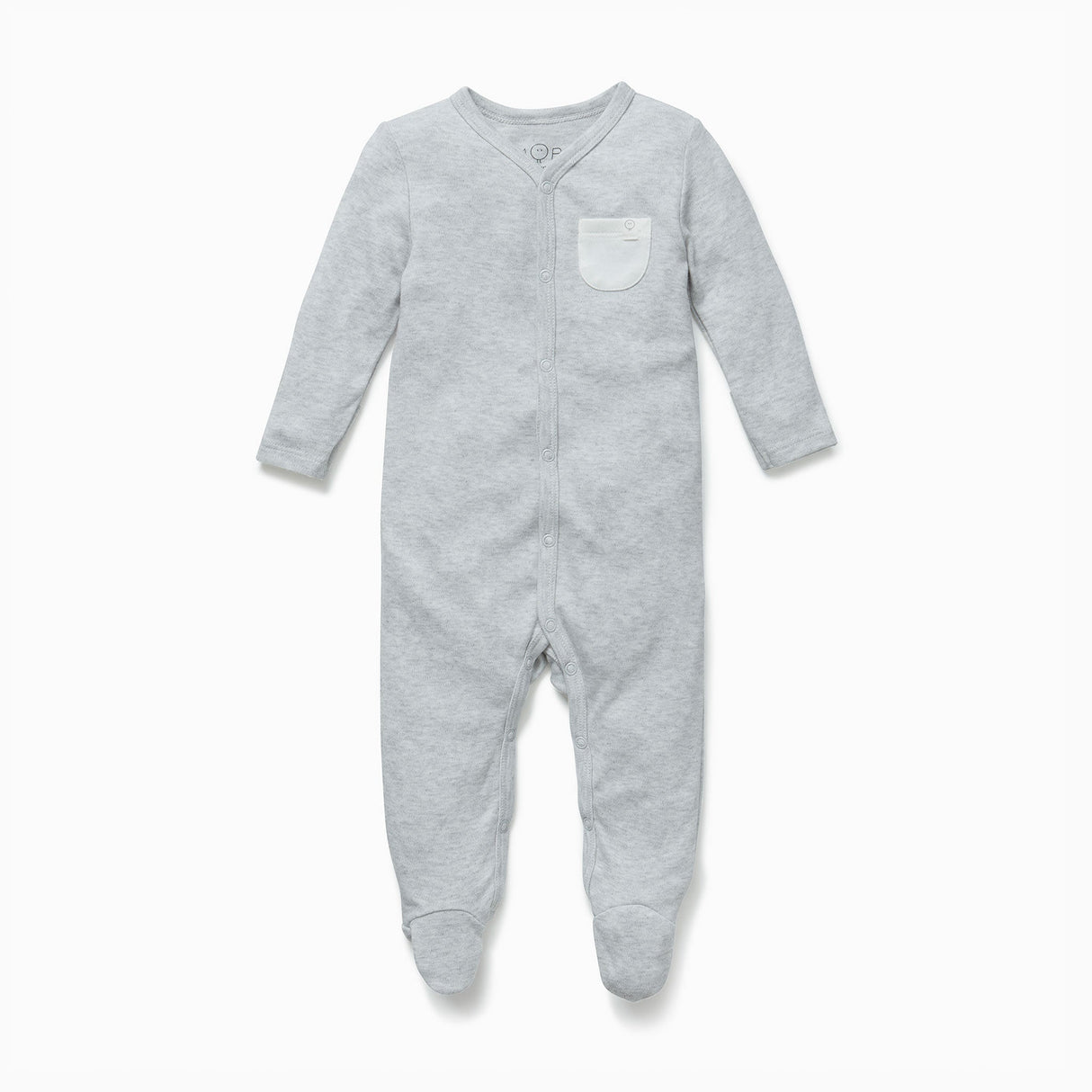 Front Opening Sleepsuit - Grey from Manymoons