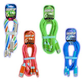 6 foot 3-in-1 Light Up Cable - Pack of 12 from Mila Lifestyle Accessories