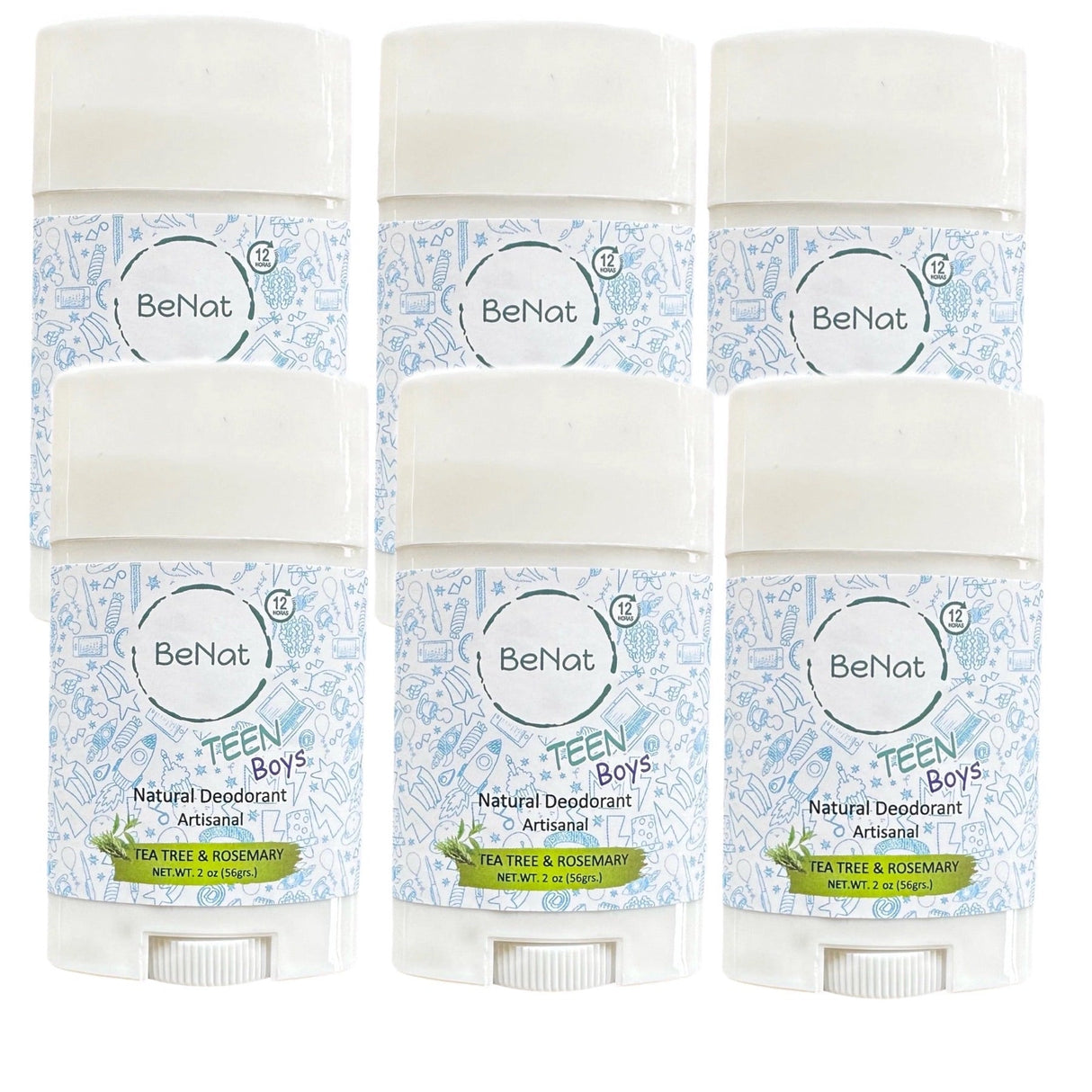 2-Pack all-Natural Deodorants for Kids & Teens from BeNat