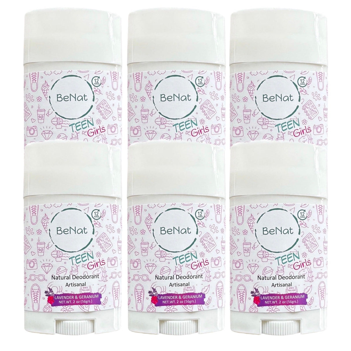 2-Pack all-Natural Deodorants for Kids & Teens from BeNat