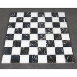 Borderless Marble Stone Luxury Chess Board 15''  -  Black and White stone From Royal Chess Mall