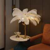 Ostrich Feather Table Lamp from Moderny