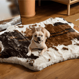 PupRug™ Animal Print Memory Foam Dog Bed - Brown Faux Cowhide From Paw.com