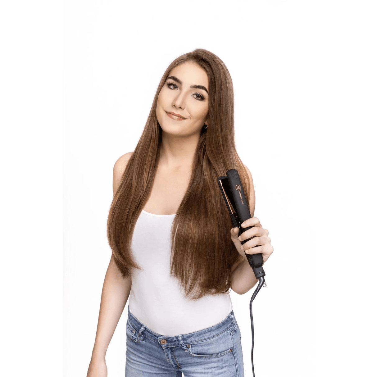 Rose Gold Flat Iron (1") from BOMBAY HAIR