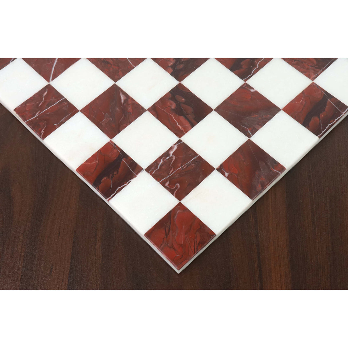 Borderless Marble Stone Luxury Chess Board 15'' - Maroon Semi Precious Stones From Royal Chess Mall