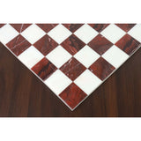 Borderless Marble Stone Luxury Chess Board 15'' - Maroon Semi Precious Stones From Royal Chess Mall