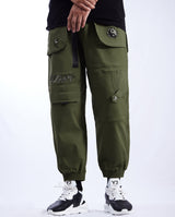 IBP332 Yin Yang Army Green Cargo Pants from Niepce Inc
