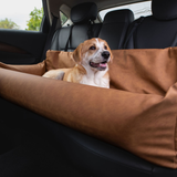 PupProtector™ Faux Leather Memory Foam Dog Car Bed - Camel From Paw.com