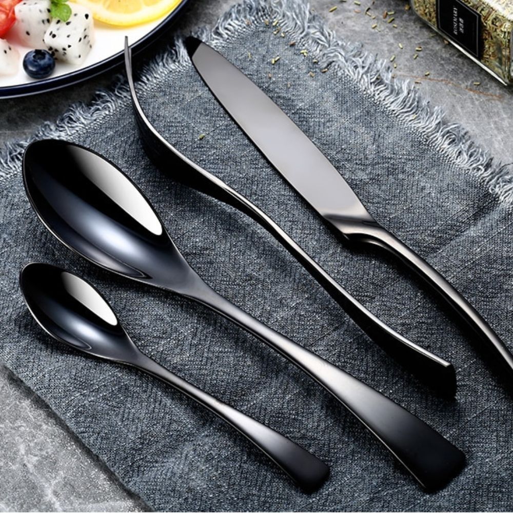 All Black Flatware Set from Moderny