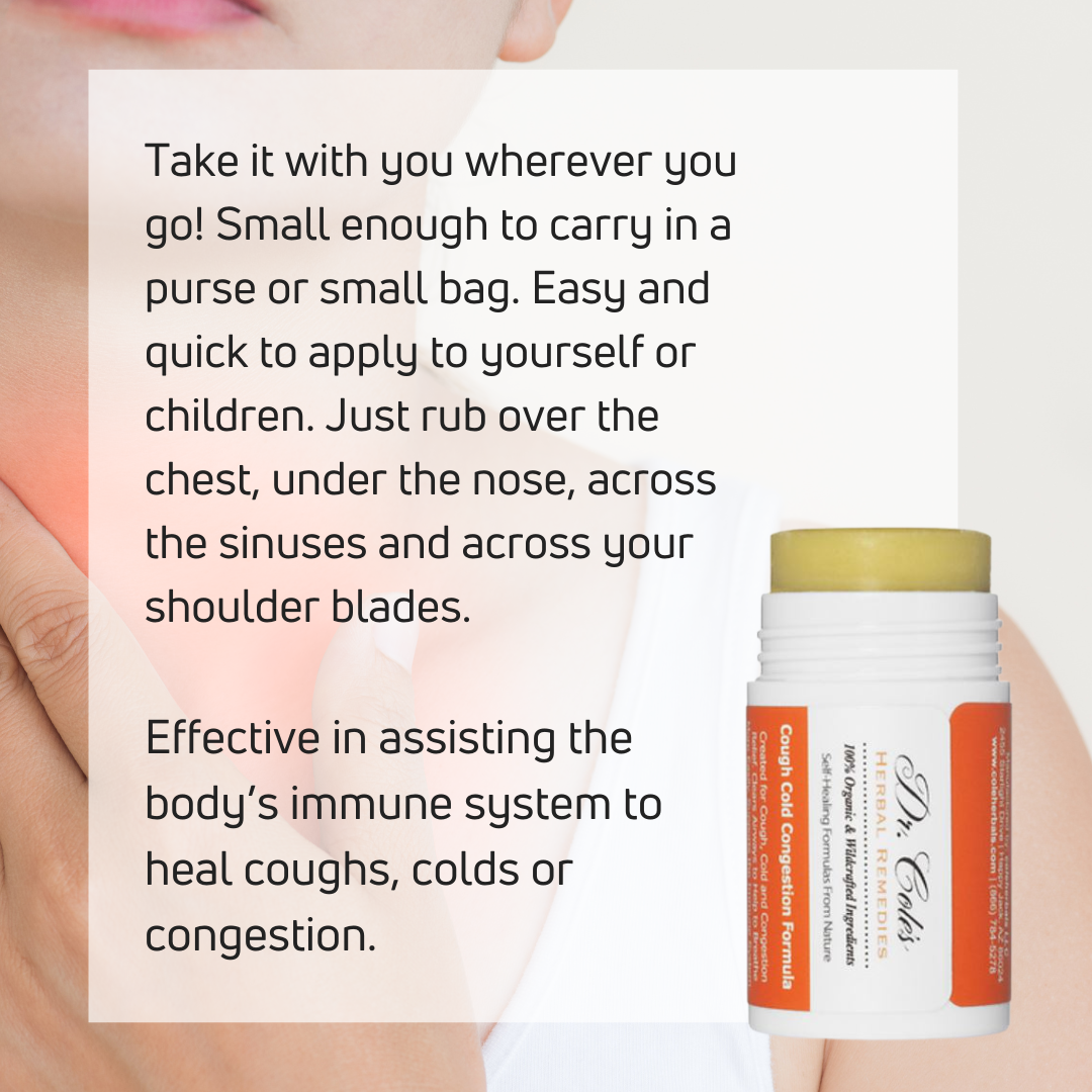 Cough Cold Congestion Balm Stick From Dr. Cole's Herbal Remedies