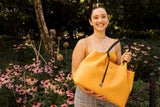 Naomi - White Vegan Leather Tote Bag from Gunas New York