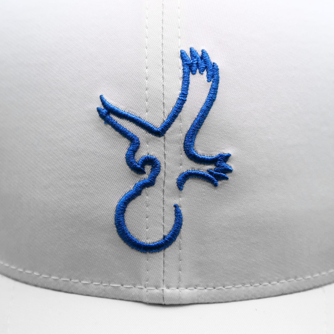 White/Blue Eagle Performance Hat from Talon Golf LLC