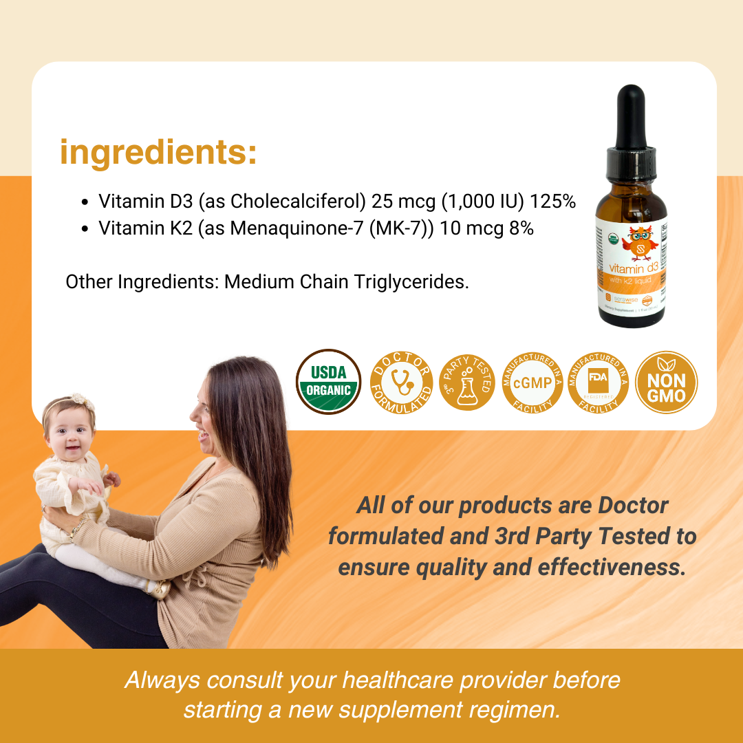 Organic Liquid Vitamin D3 with K2 from Serawise