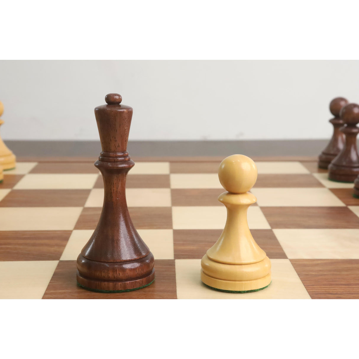 Botvinnik Flohr-II Soviet 1935 Chess Pieces Only Set -Golden Rosewood- 4.4" King From Royal Chess Mall
