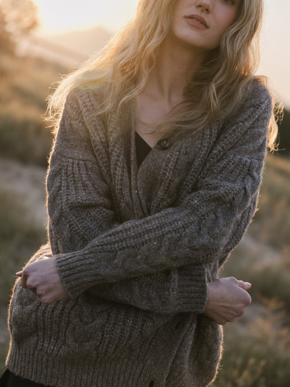 Oversized Cable Knit Cardigan from Cozy Earth