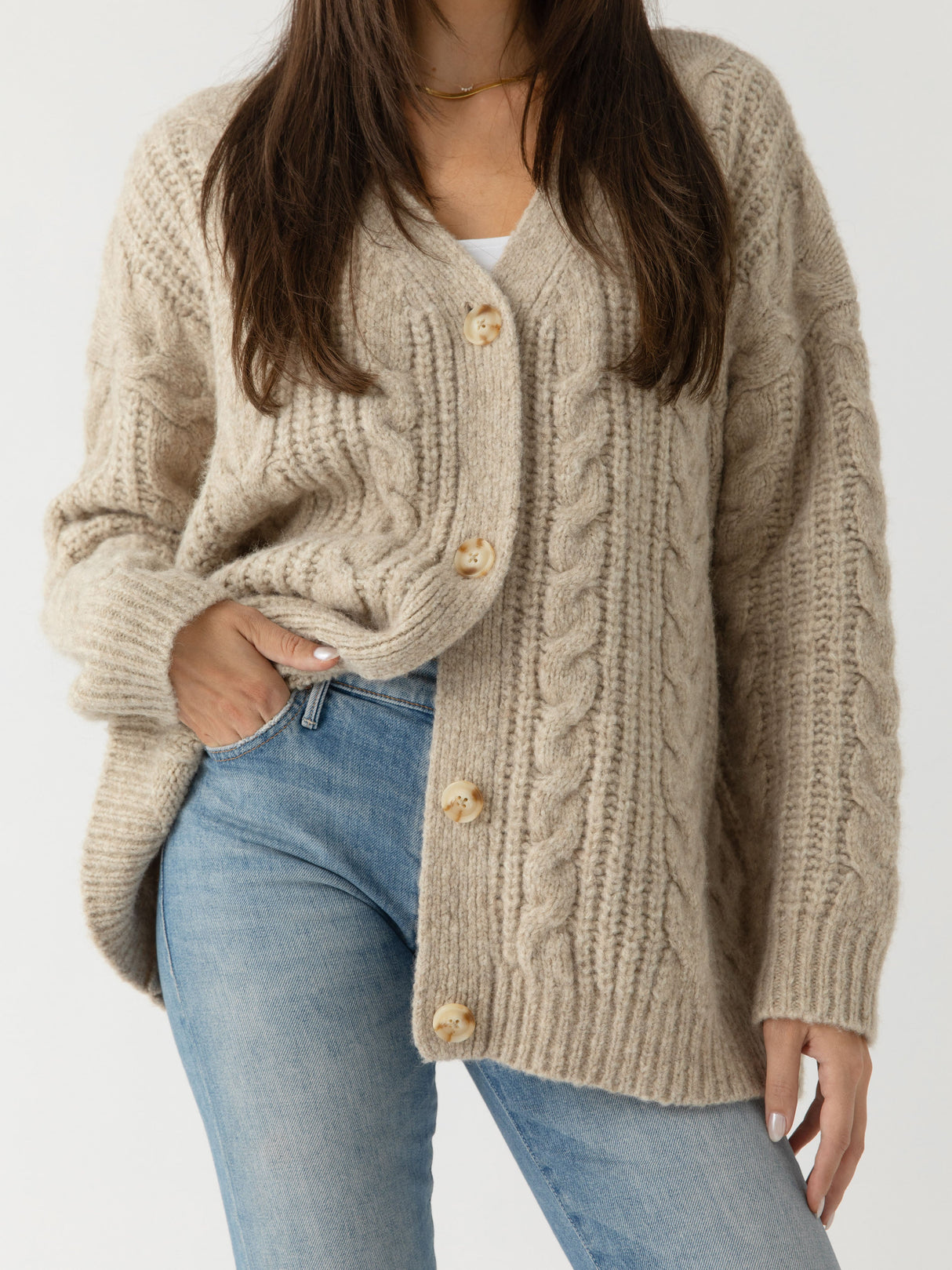 Oversized Cable Knit Cardigan from Cozy Earth