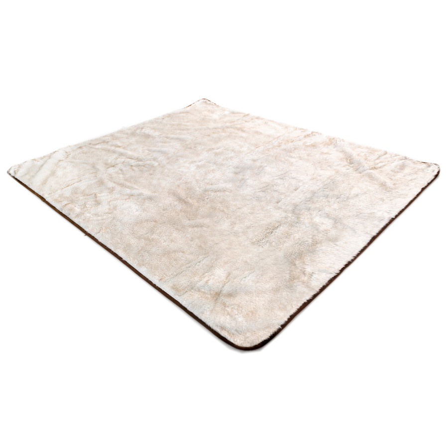 PupProtector™ Summer Short Fur Waterproof Throw Blanket - White with Brown Accents from Paw.com