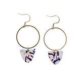 Iris Earrings Large - Marble Confetti from Spiffy & Splendid
