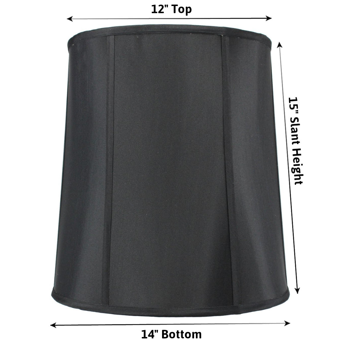 Black Fabric 14"W x 15"H Drum lamp Shade with Gold Liner from LampsUSA