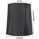 Black Fabric 14"W x 15"H Drum lamp Shade with Gold Liner from LampsUSA
