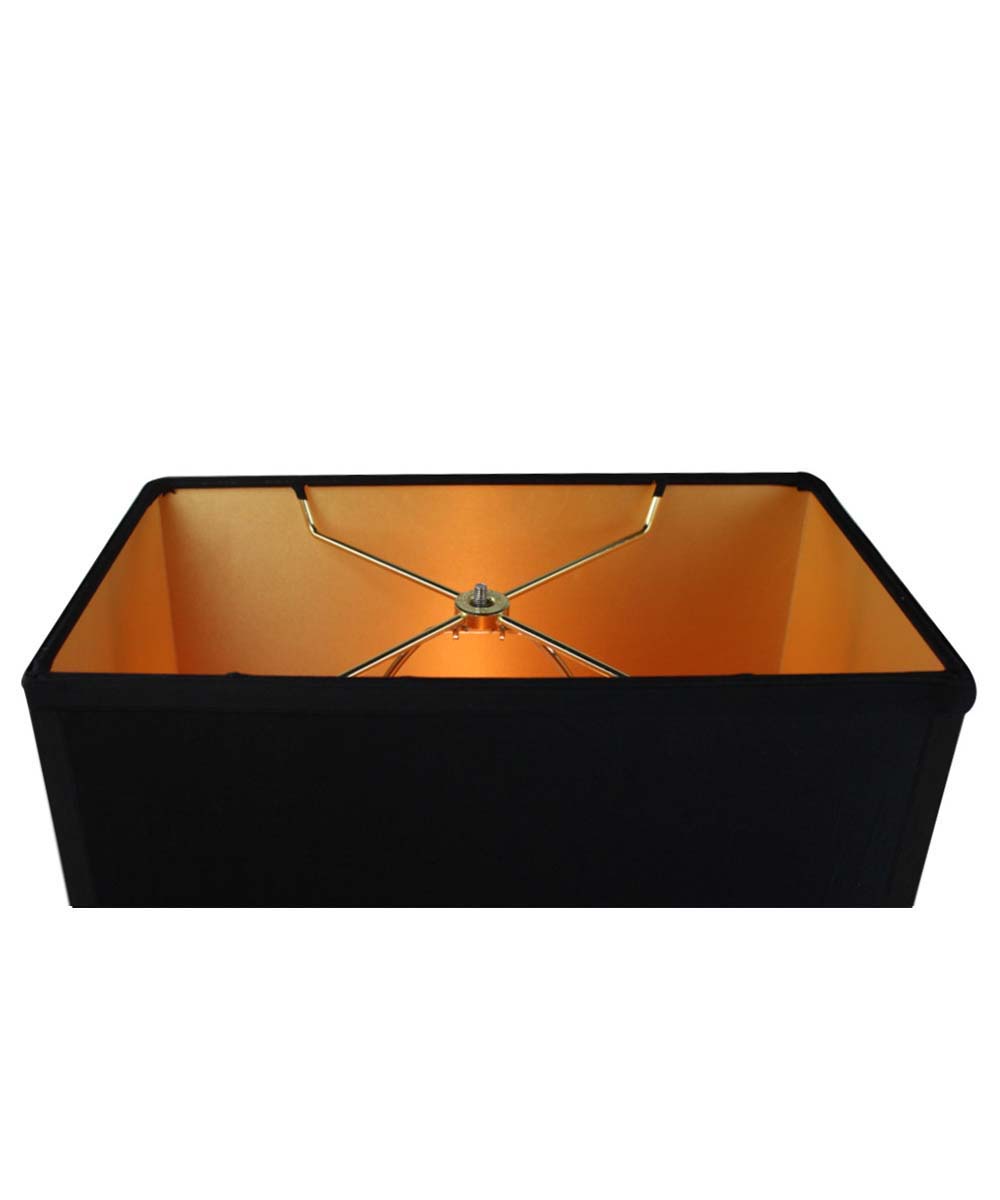 Rectangular 16"W x 11"H Drum Lampshade Softback Black Fabric From LampsUSA