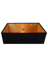 Rectangular 16"W x 11"H Drum Lampshade Softback Black Fabric From LampsUSA