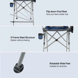 Extra Tall Bar Height Foldable Director Chairs for Adults with High Back and Hard Arms, Support 330lbs From Redcamp
