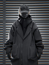 J36 Black Urban Trench Coat with Hoodie from Niepce Inc