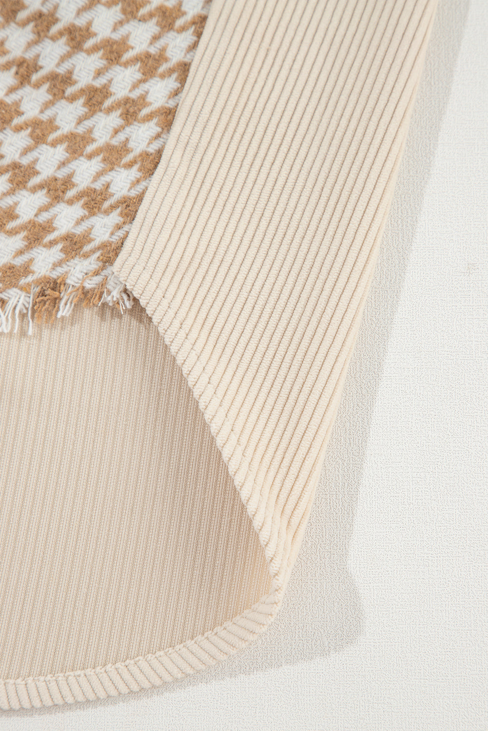 Beige Houndstooth Corduroy Jacket from MsDressly