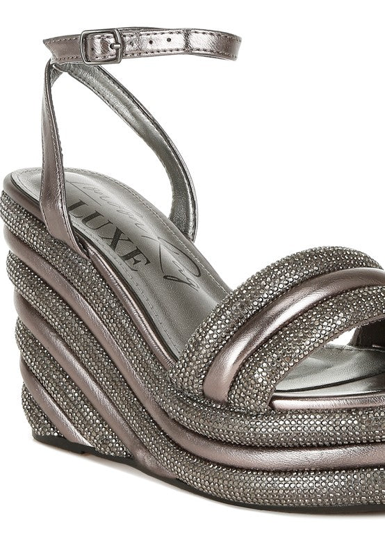 My Bliss Rhinestone Studded Wedge Sandals from My Pampered Life Seattle