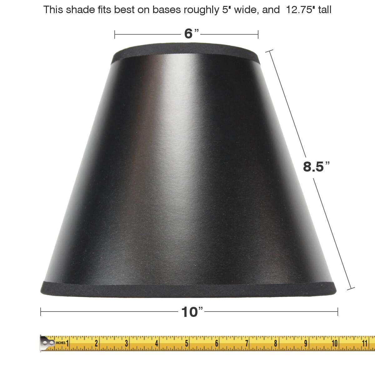 Black Parchment Empire 10"W x 9"H Lampshade From LampsUSA