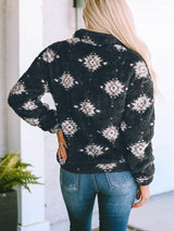 Black and White Aztec Sherpa Jacket from MsDressly