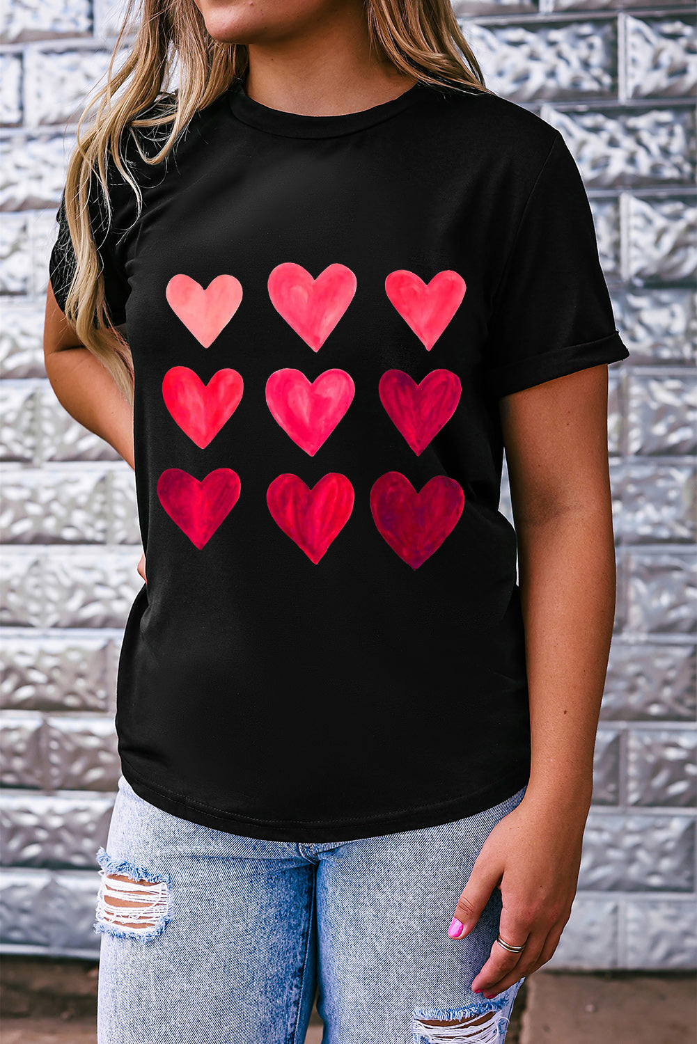Black Valentine's Day Heart T-Shirts from MsDressly