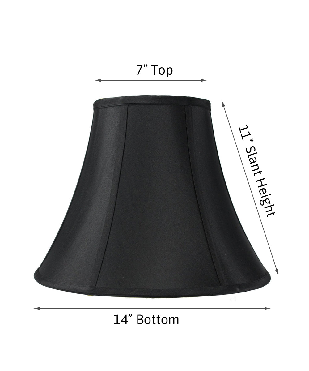 Black with Gold Lining Bell 14"W x 11"H Lampshade From LampsUSA