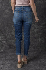 Bailee Distressed Button Fly High Waist Jeans From Threaded Pear