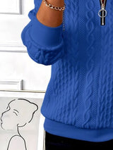 Texture Half Zip Long Sleeve Sweatshirt from Enfance-Heureuse